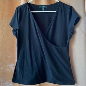 Lauren Ralph Lauren - Black Surplice Top - XL